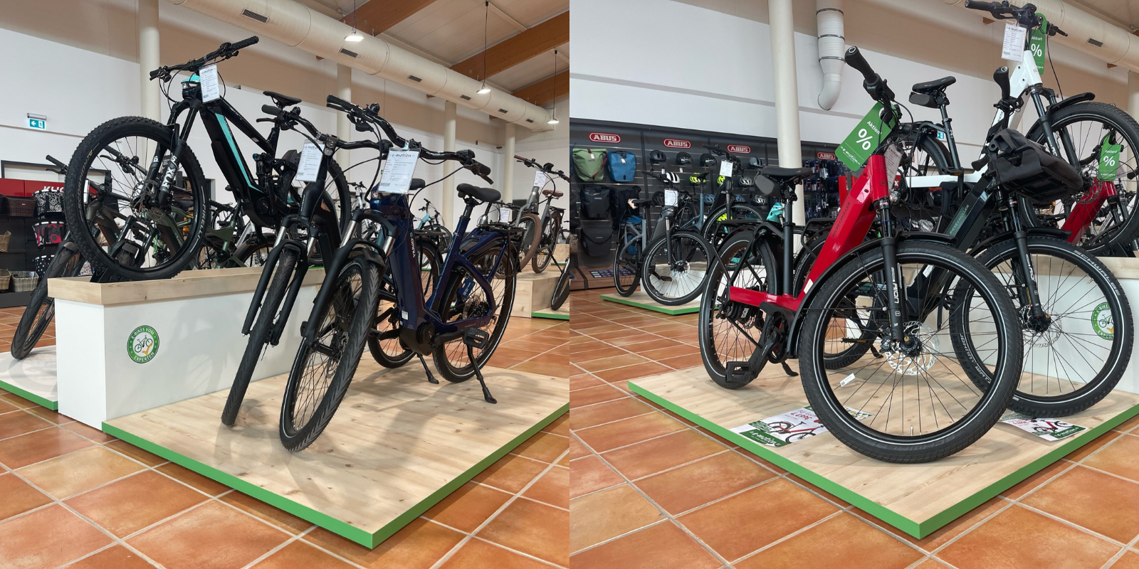 Die neu konzipierte Verkaufsfläche der e-motion E-Bike Experten in Cloppenburg wurde von Schemberg Ladenbau entworfen und umgesetzt.